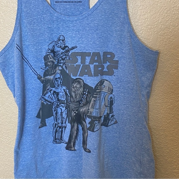 Star Wars women’s racer back tank top extra large 15-17 juniors Darth Vader r2d2 - Picture 2 of 4